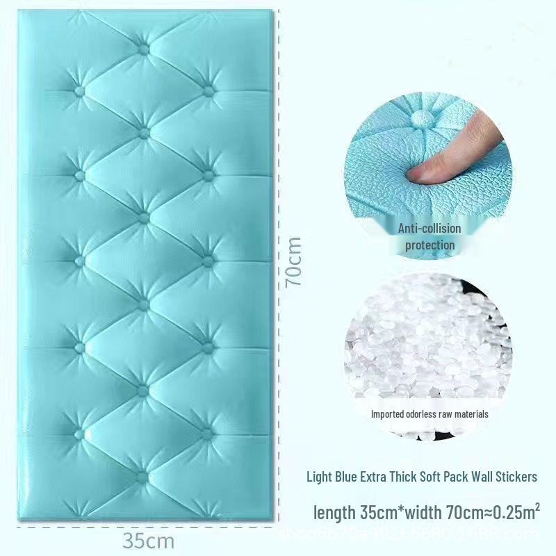Waterproof 3D Self-Adhesive Wall Sticker: Moisture-Proof, Anti-Collision, Soft Pack for Living Room or Bedroom Background
