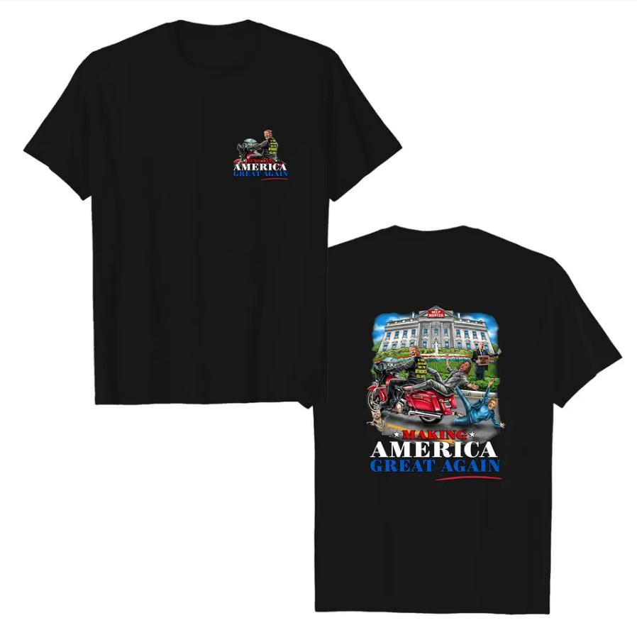 

Дональд Трамп Сука Упала Два Камала Харрис MAGA Байкер Мотоциклетная Футболка M