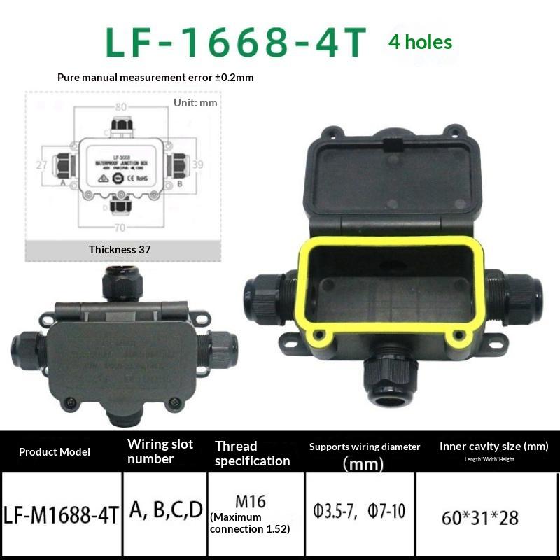 IP66 Waterproof Junction Box with 3mm-6.5mm Cable Connector Sealed Flame Retardant for Garden Security Camera Wiring