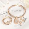 Handmade Tricolor Mesh Jewelry Set: Necklace, Earrings, Ring, Bracelet - European & American Design for Middle Eastern Ladies