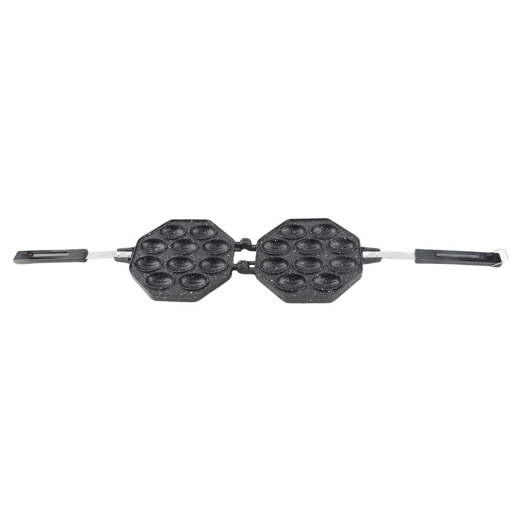Egg Waffle Pan Aluminum Alloy Anti Stick Anti Scald Handle Bubble Waffle Maker for Home Commercial Use