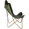 New Handmade Vintage Green Leather Butterfly Chair Relax Arm Chair Office Chair