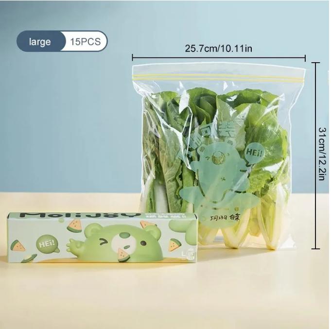 10/20/30Pcs Fresh Keeping Bag Food Grade Self Sealing Thickened Household Refrigerator Rozen Classification Storage Bag