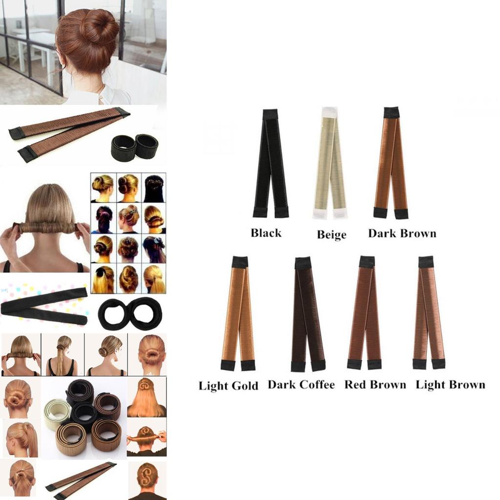 Trendy Korean Version Geometric Bun Maker 21cm Hair Accessory Fabric Material
