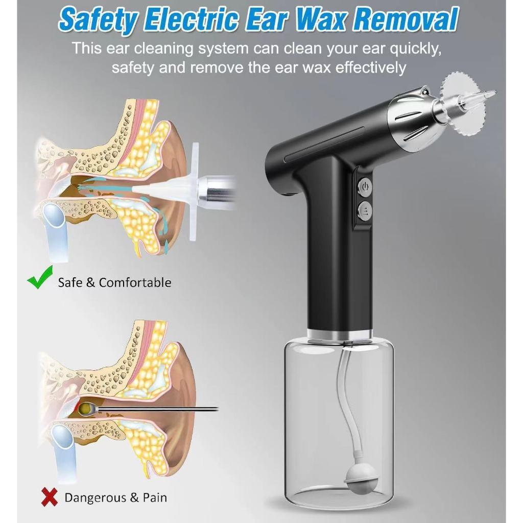 Electric Ear Wax Removal Tool Rechargeable Ear Irrigation Flushing System Safe and Effective Ear Cleaning Kit