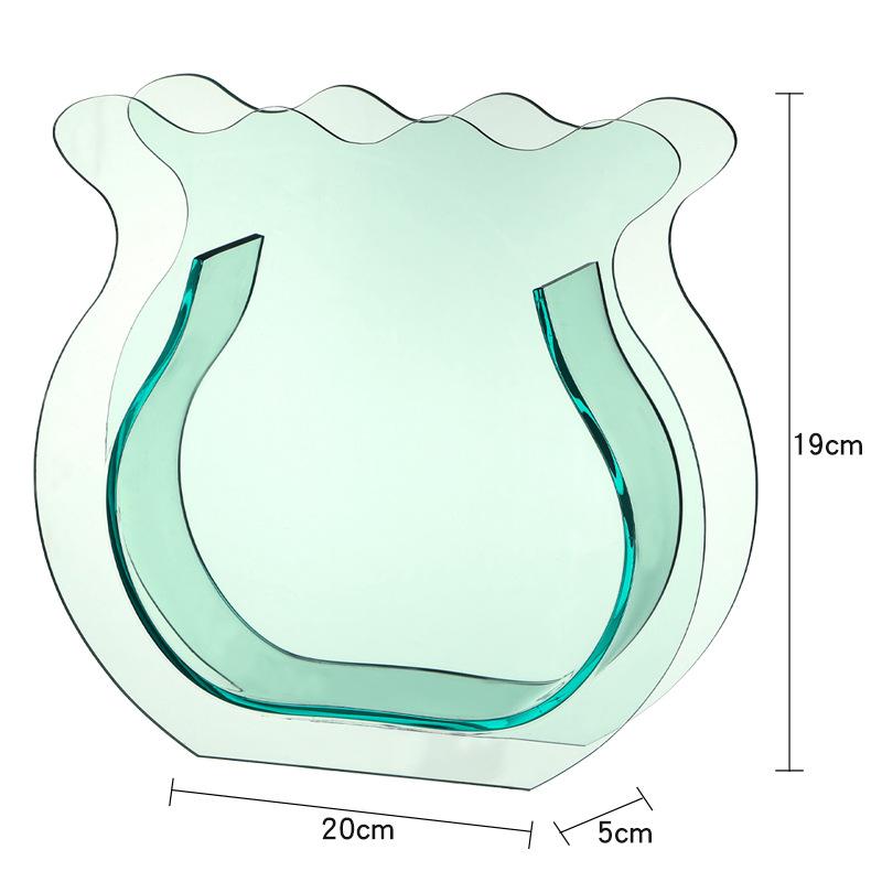Modern Vase Transparent Colorful Creative Geometric Vase for Flowers Centerpiece Small Fish Tank Home Office Table Decor