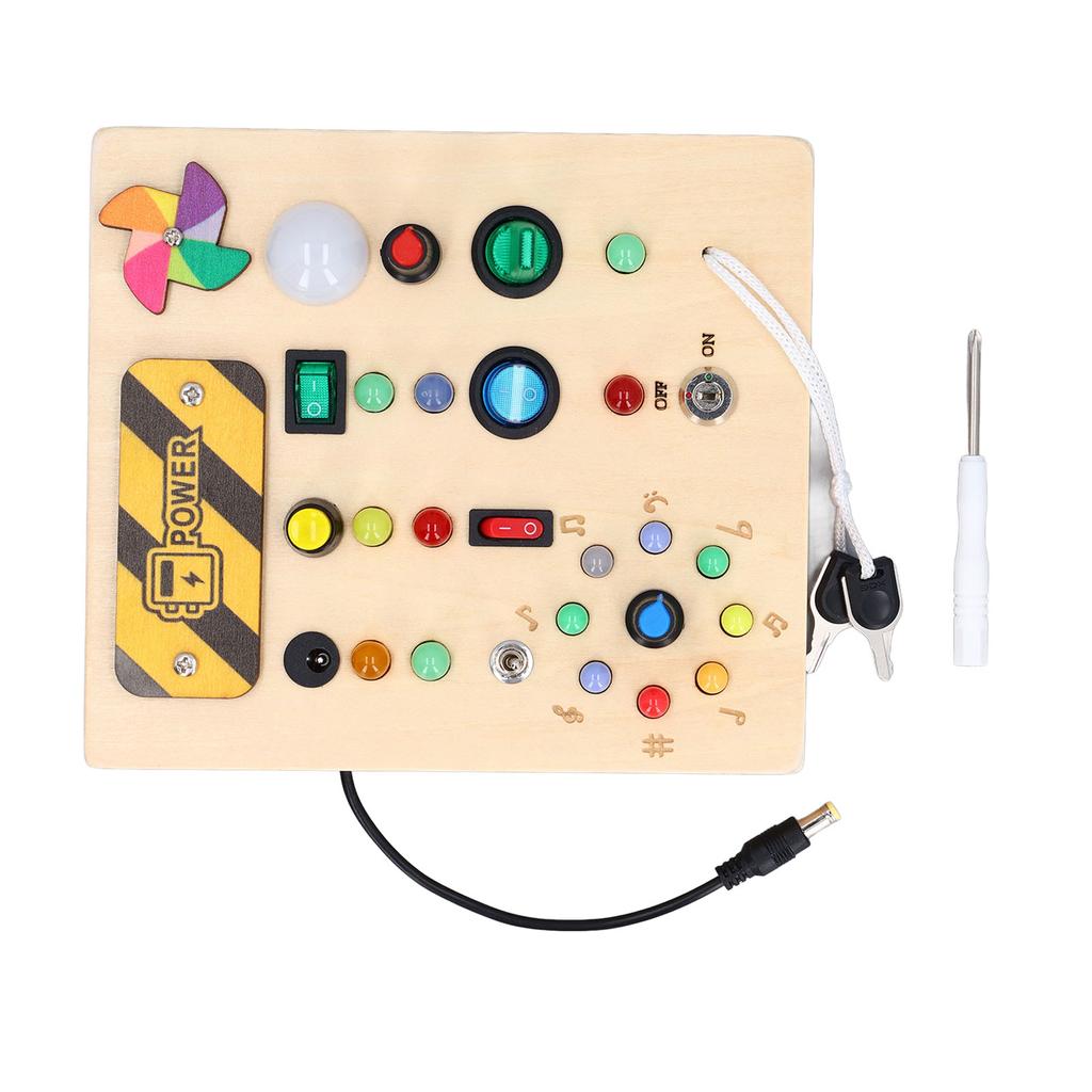 Light Sensory Board Learning Windmill Pattern Hand Eye Coordination Wooden Educational Switch