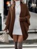 Autumn Winter Long Sweater Coat Women Elegant Knit Cardigan Long Sleeve Jackets Solid Color Fashion No Buttons Casual Simple Clothing