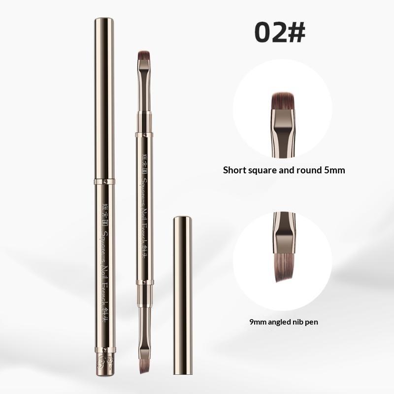 Double Head Nail Brush Metal Handle Uv Gel Liner Brush Painting Drawing Pen Crystal Acrylic Nail Art Manicure Brushes Tool
