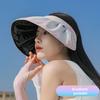 Summer Rainbow Gradient Shell Hat With Wide Brim Sunshade For Women And Beach Style