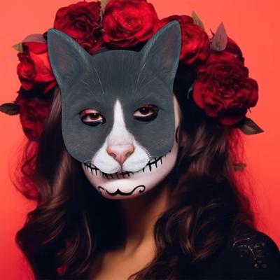 Cosplay Cat Mask - 3D Animal Eye for Halloween Holiday and Easter Festival