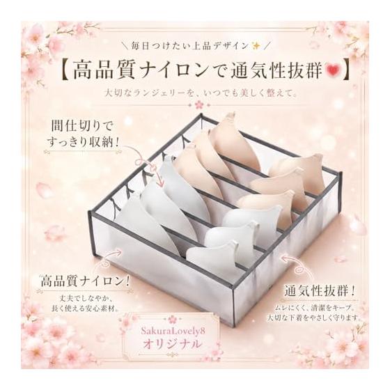 Underwear Storage, Underwear Storage Case, Underwear Storage Box, Accessory Storage, 9-piece Set (white)
