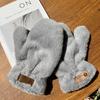 Fluffy Winter Gloves Velvet Mitten Cute Plush Gloves  Women