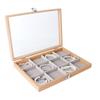 Jewelry Box Wood Frame with Multiple Compartments for Women Ladies Earrings Rings and Necklaces Display Organizer