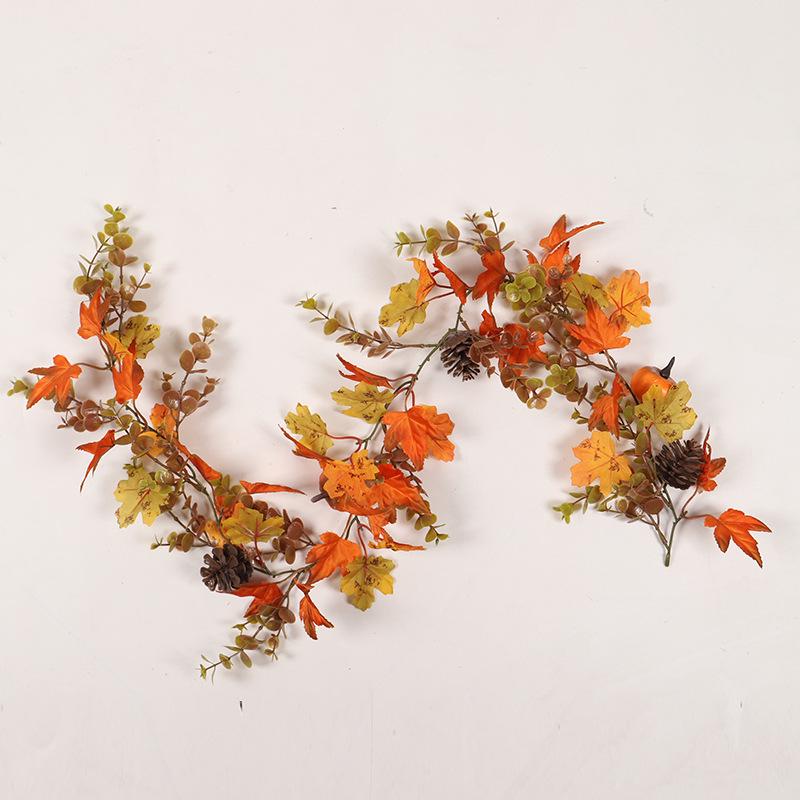 Autumn Harvest Pumpkin & Maple Leaf Door Hanger