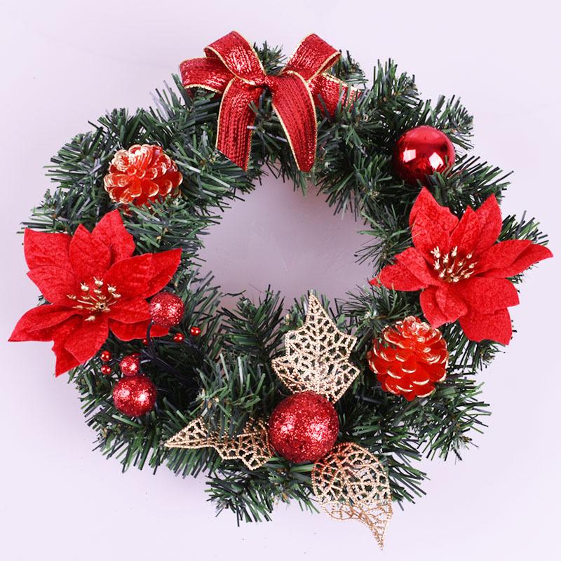 

2025 Christmas Wreath Front Door Wreath no Lights Vintage Farm Wreath With Pine Cones Fall For Thanksgiving Xmas Decor 40/30cm 30cm красный