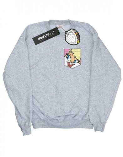 Looney Tunes Felpa con tasca finta Lola Bunny Face da donna/signora