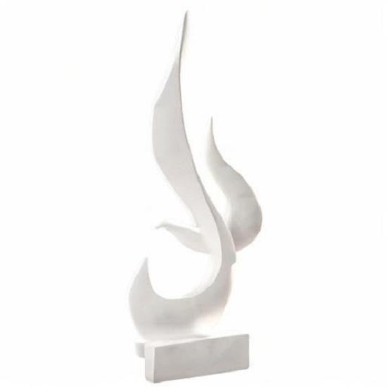 

Home Décor Fire Shape Table Decorating Matte Finish Ceramic Figures - (White)