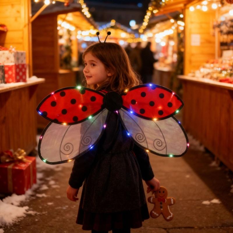 Realistic Ladybugs Wing For Halloween Cosplay And Themed Parties Easy Wear Design Safe Role Play Wing For Children