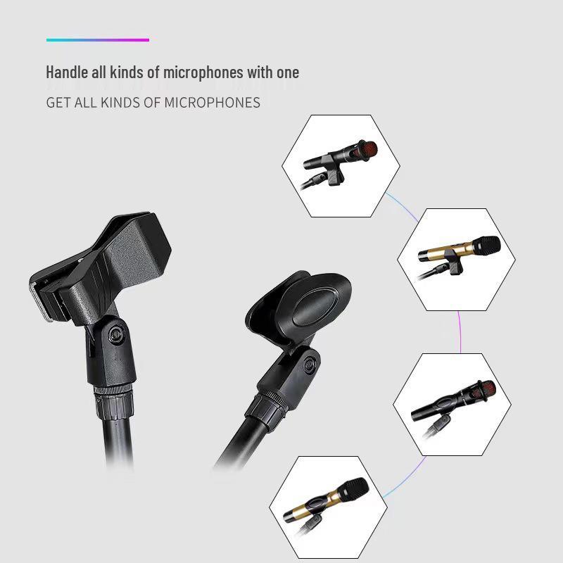 Adjustable Portable Microphone Tripod Stand for Live Streaming, Recording, Outdoor, or KTV