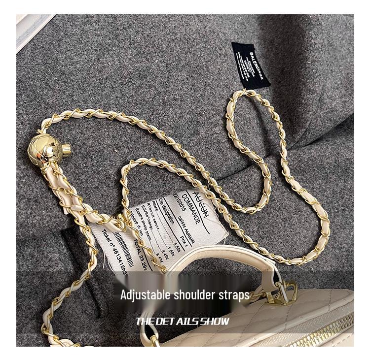 Xiao Xiang Trendy Diamond Lattice Chain Mini Handbag - Versatile Shoulder & Crossbody Square Bag