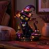 Indoor Outdoor Atmosphere Light Gothic Witch Hat Night Light, Warm Glow Acrylic Halloween Decorative Lamp, Vintage Creative Props Spooky Home
