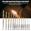 13pcs Titanium Coated Drill Bit Set High Speed Steel Titanium Coated Drill Bits  Wood Drilling