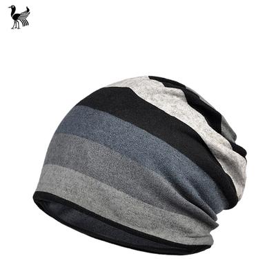 Autumn And Winter Women'S Double-Layer Striped Anti-Warmth Scarf, Nightcap, Fashion Confinement Hat, Maternity Hat
