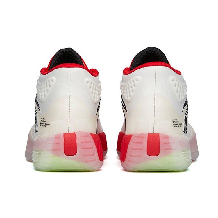 Anta Basketball Series Fabric Shock Absorption Non-Slip Wear-Resistant High-Top Retro Basketball Shoes Men sneaker White Black Red 112141614-5