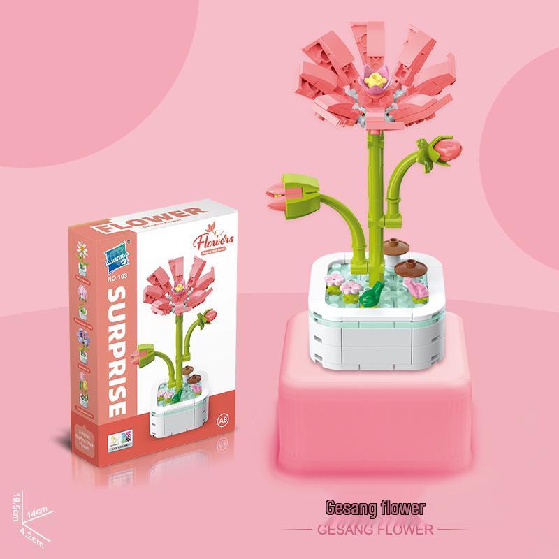 Everlasting Rose Bouquet Building Blocks - Desktop Ornament & Gift