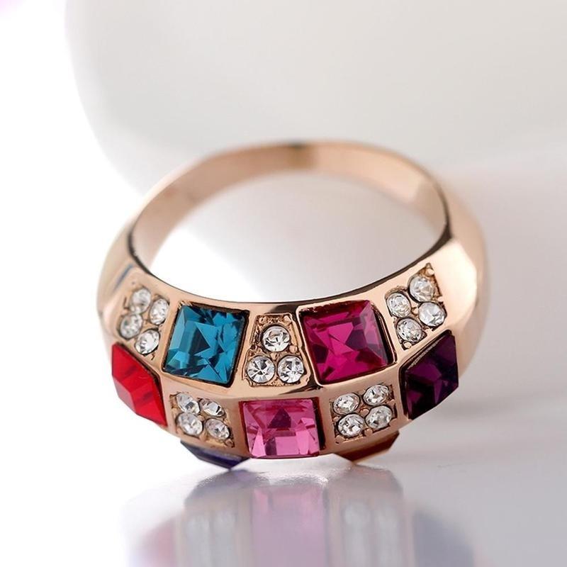 Neu Bunte Stil Diamant Edle Weibliche Klassische Ring Neue