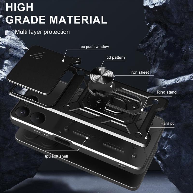 Shockproof Armor Funda For Tecno Pova 7 4G Car Magnetic Holder Ring Case For Tecno Pova 7 Pro Pova7 Ultra 5G Lens Protect Cover