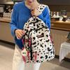 Schultasche Japanisch Harajuku lässig Leinwand Kuhmuster Leopardenmuster Rucksack ins High School College Student Schultasche weiblich Trend Rucksack