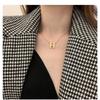 Women H Letter Titanium Steel Clavicle Sweater Necklace Fashion Daily Jewelry