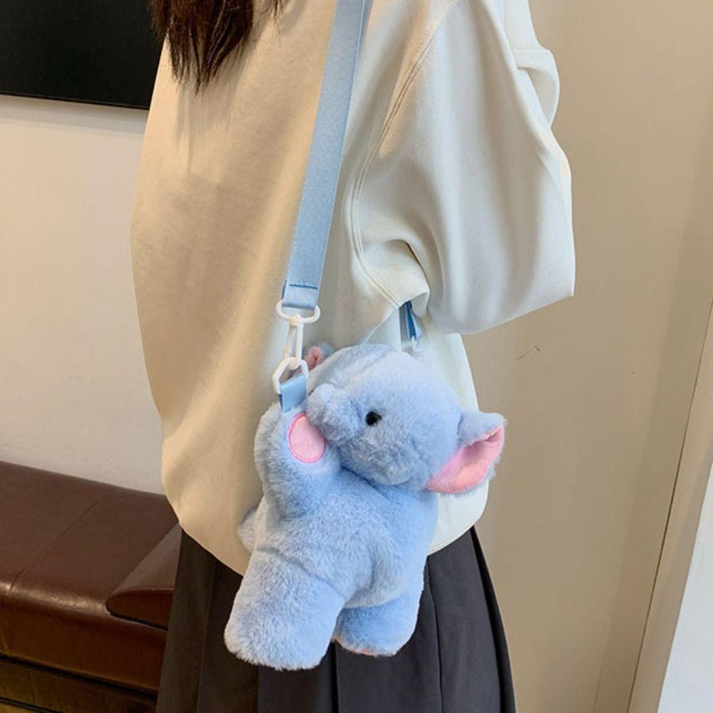 Korean Style Plush Doll Crossbody Bag JK Lolita Animal Shoulder Bag Children's School Bag  Outdoor