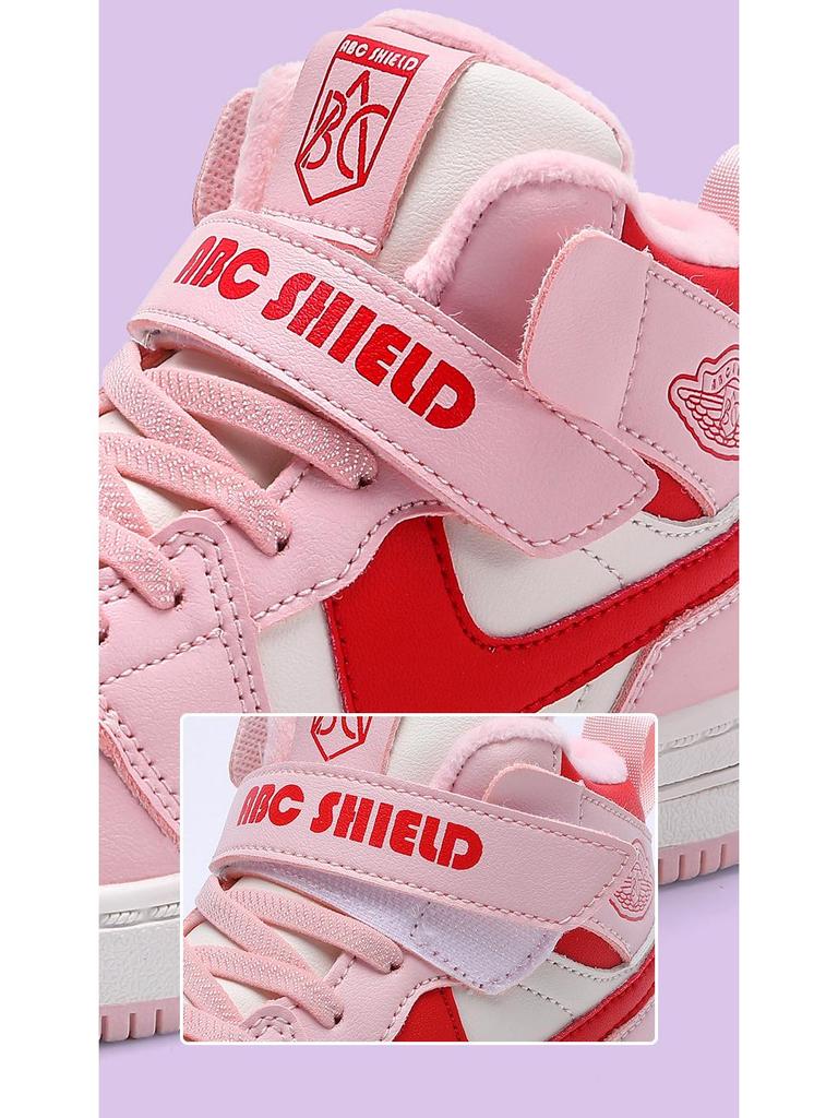 Dámské zimní vysoké sportovní boty 2025, podšité sametem pro teplo, dvouvrstvá bavlna, pro střední a starší děti.