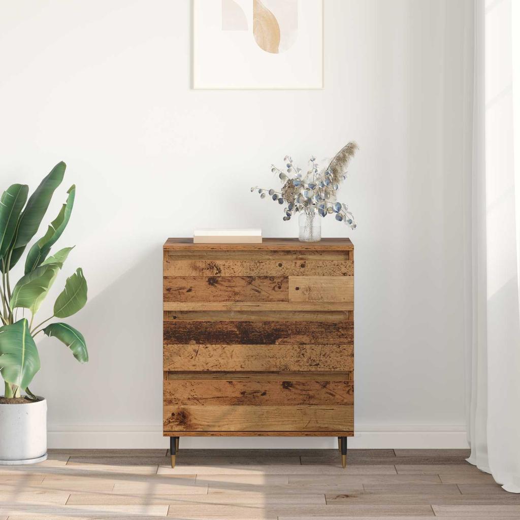 Sideboard with Drawers Reclaimed Wood Look 60 x 35 x 70 cm Particleboard