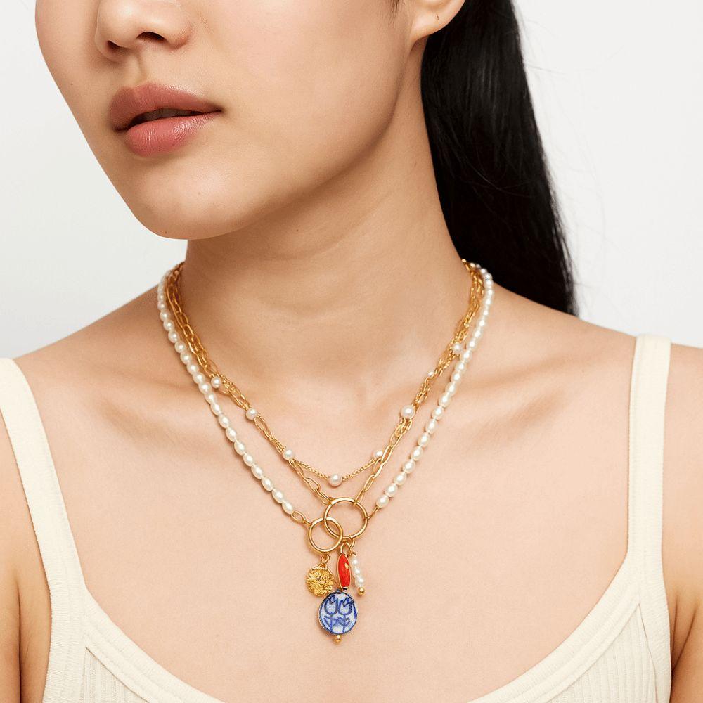3pcs/set Trendy Multilayer Pearl Necklace Bohemian Style Starfish Choker Conch Clavicle Chain  Women