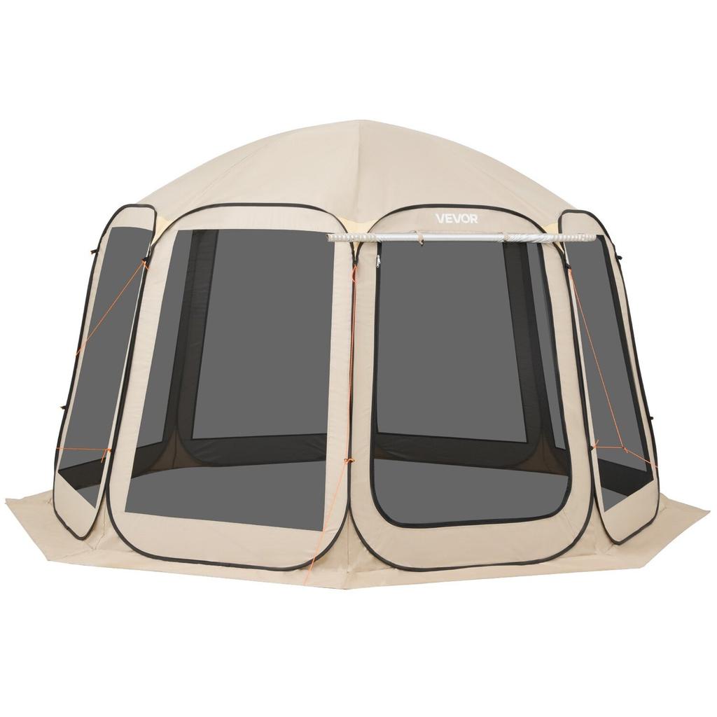 Screen House Tent, 3660 x 3380 x 2300 mm, 10-12 Person Pop Up Screen Tent with Extended Awning, Portable Screened in Canopy with Carry Bag, Netting