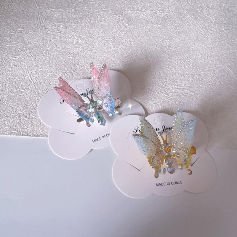 Flying Butterfly Hair Clip for Girls 3D Moving Wing Hairpins Rhinestones Barrettes Hair Styling Accessories for Women