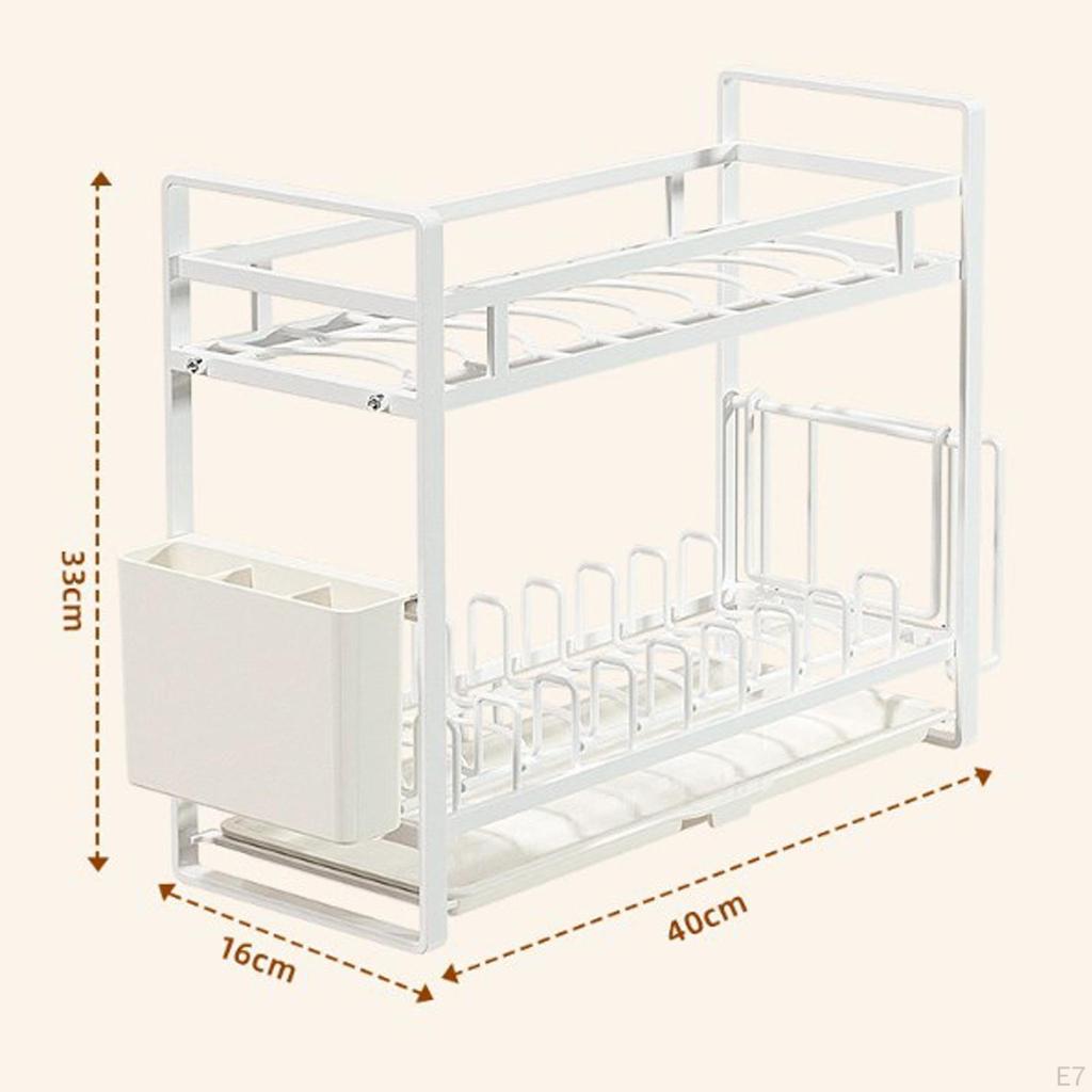 Bowl Cup Holder Carbon Steel Dish Organizer Stand Rustproof Drying Plate Rack