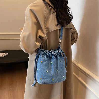 Lightweight Women Shoulder Bags Versatile Bag Versatile Denim Bucket Bag Crossbody Bags for Women Designer Bag