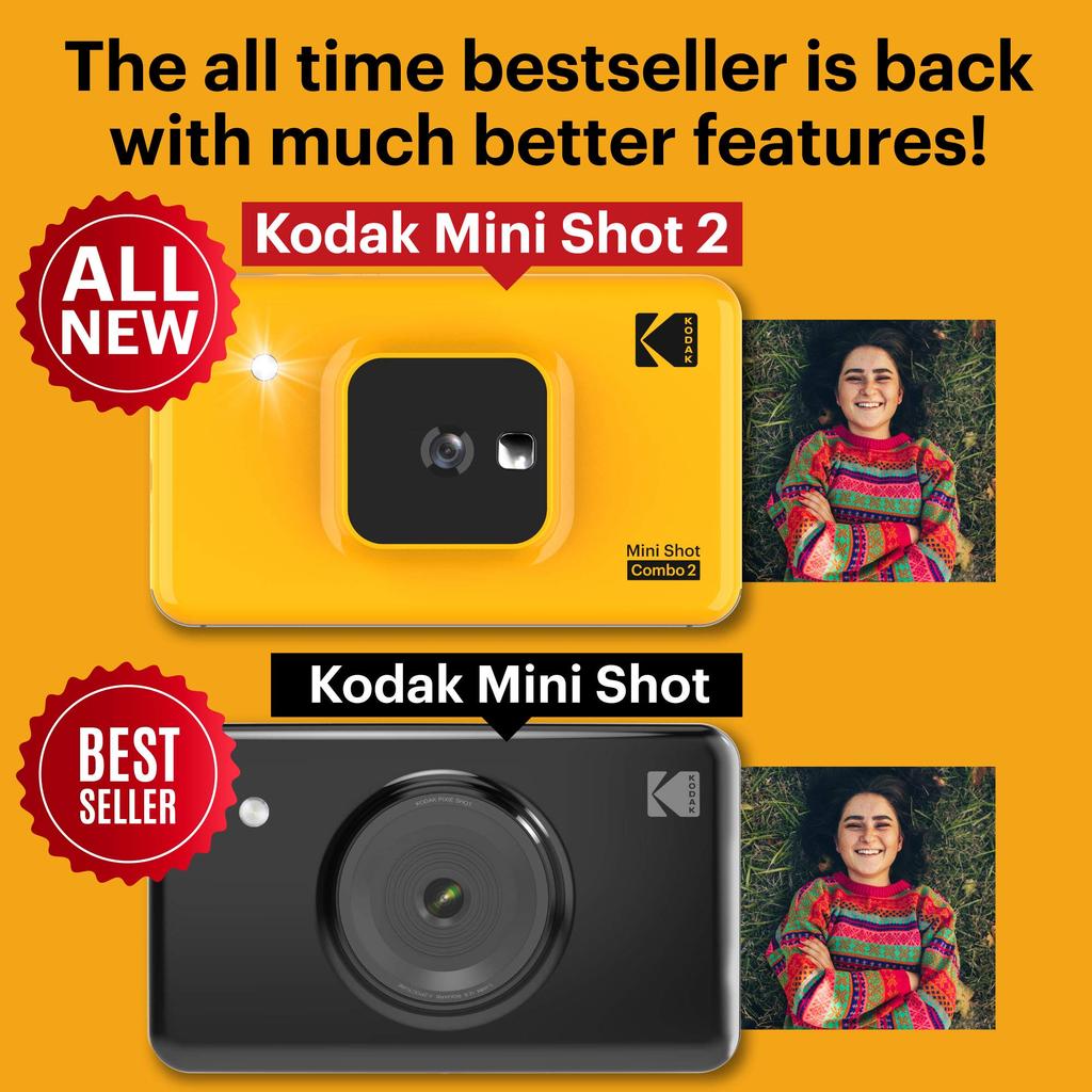 KODAK Instant Camera Printer C210 Yellow, 10MP, Bluetooth Connectivity, C210YE [Official Japanese Product]