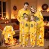 Family Matching Halloween Pajamas Set with Print and Patchwork Design for Parents and Kids