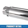 ABSOPRO Adjustable Exhaust Tailpipe for Car 67mm 220mm Muffler Stainless Silver Tone Trucks, 27-55mm Inlet, Outlet, Length, Bolt-On Tip, Steel,