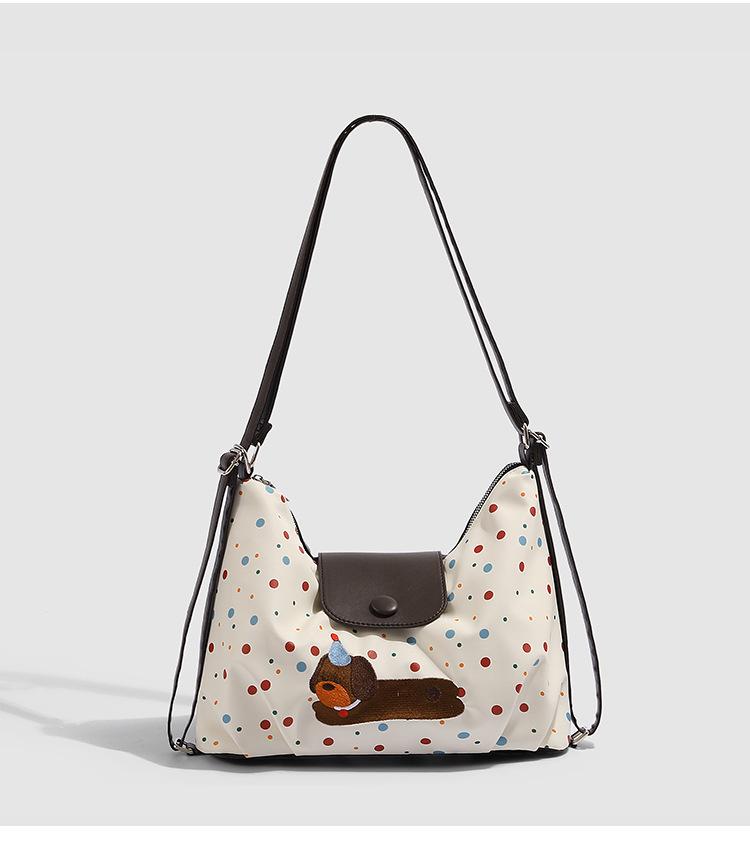 

Chocolate puppy polka dot cloud bag women s 2025 new preppy backpack casual shoulder tote bag