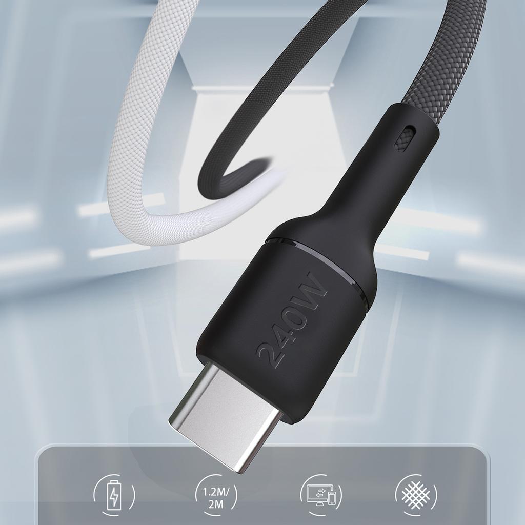 Kabel przewód USB-C PD 240W 2m - czarny