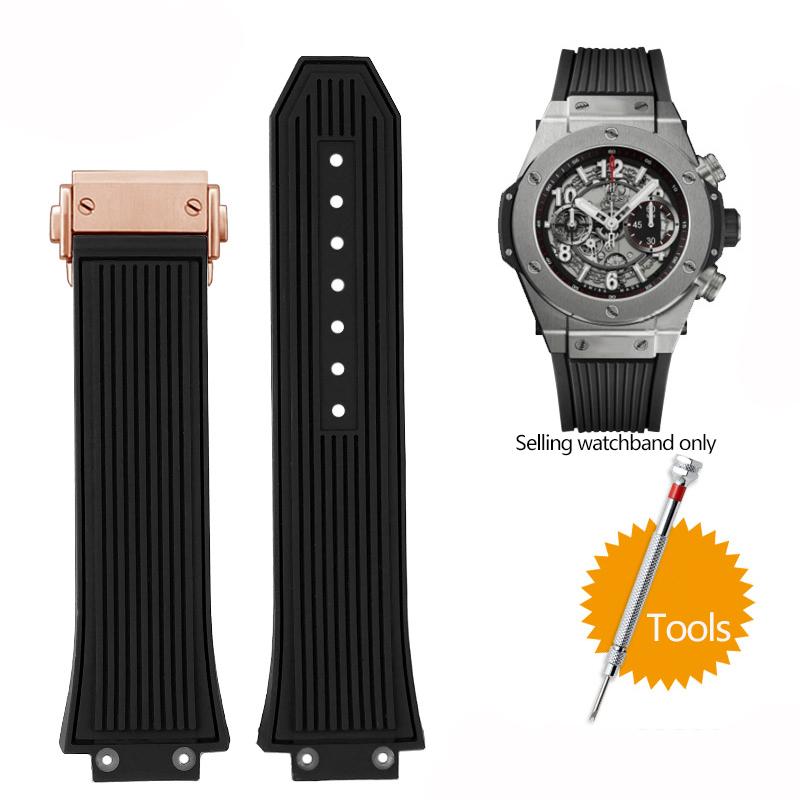 

17x27мм Силіконовий ремінець для годинника для Hublot Big Bang Classic Fusion Виступаючий гумовий ремінець для годинника Інструменти Ремінець 27*17мм Чорний Синій Сірий 27mm-17mm