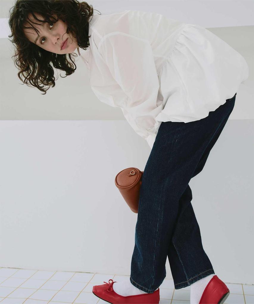 Titibait Collared Hem Balloon Shirt AFXN2098 Large Women's Off-White