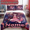 3pcs Duvet Cover Set (1*Duvet Cover + 2*Pillowcase, Without Core), Custom Name Demon Slayer Anime Pattern Bedding Set, Home Bedroom Decor Gift